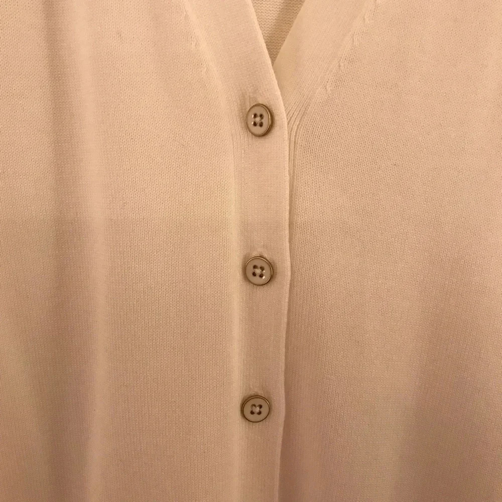 Talbots Girlfriend Cardigan Cream/Ivory Sweater Large Petite NWOT - Picture 6 of 13